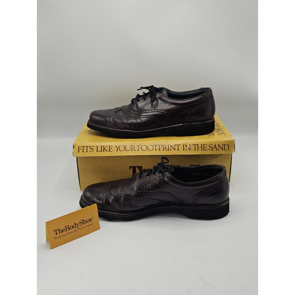 The Body Shoe By Hush Puppies Burgundy Leather Dress Shoes Wingtip Oxford Mens 9